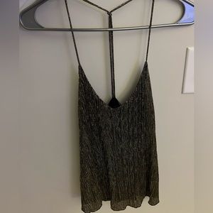 Top shop gold and black sparkly tank top